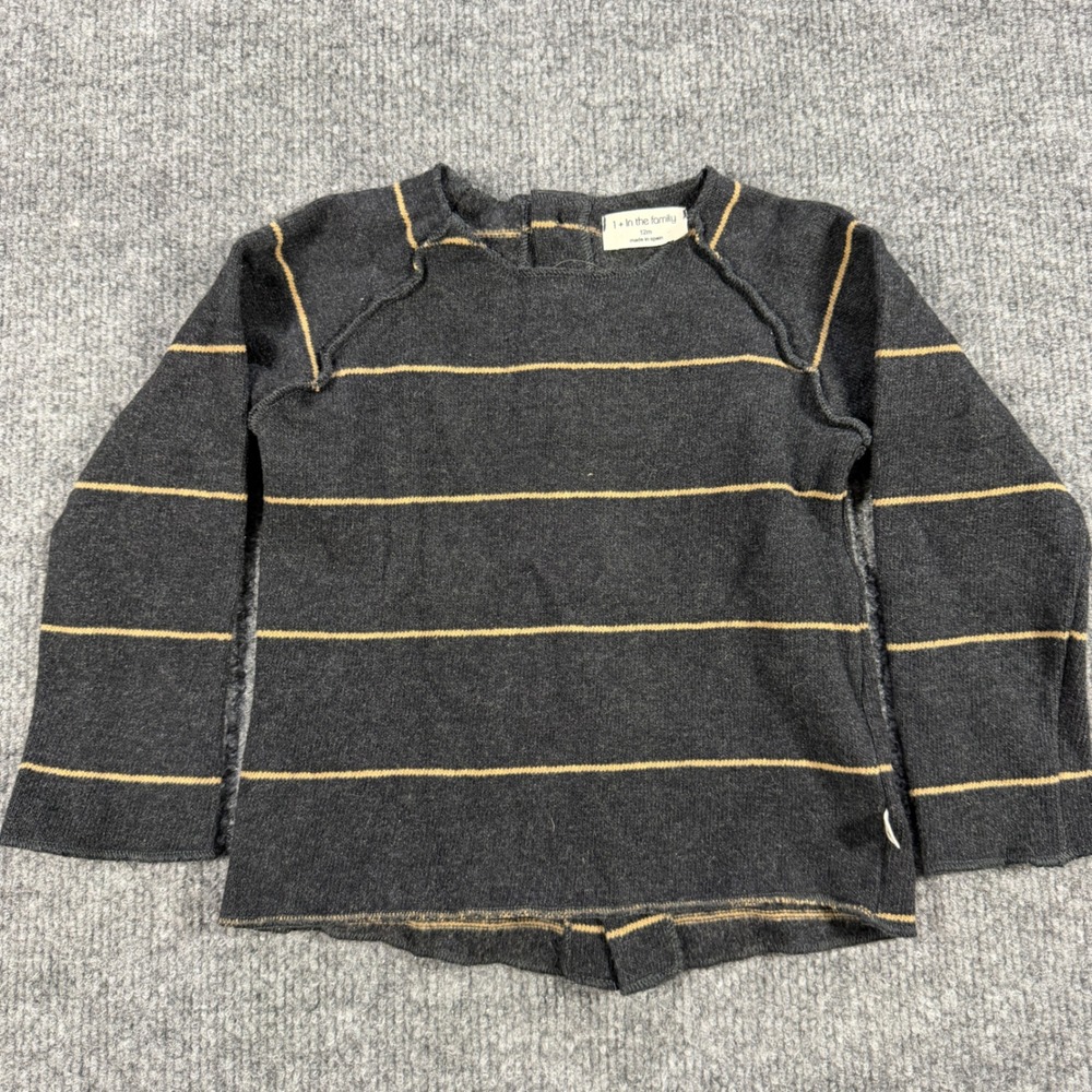 Cabincore 1 + In the family Gaspard Striped Knit Top Grey 12M Spain Cozy